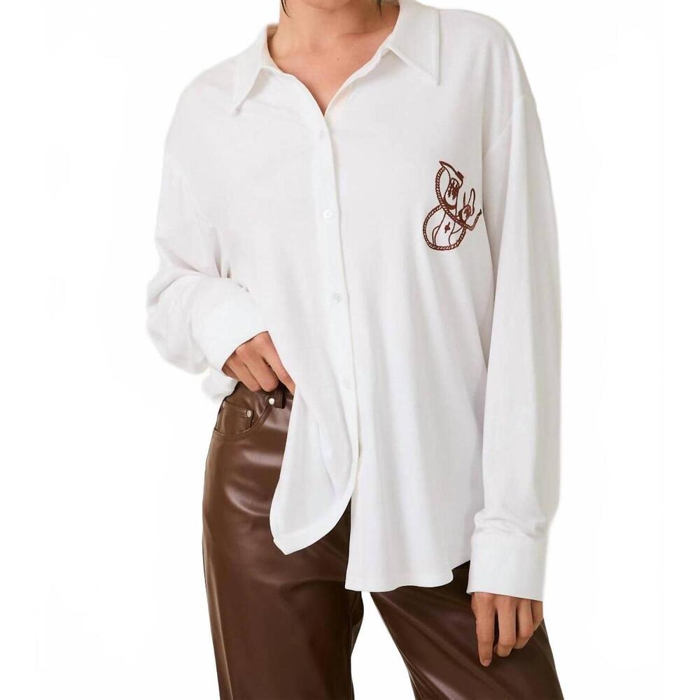 NEW SUNDAY EDITION cowboy shirt in white